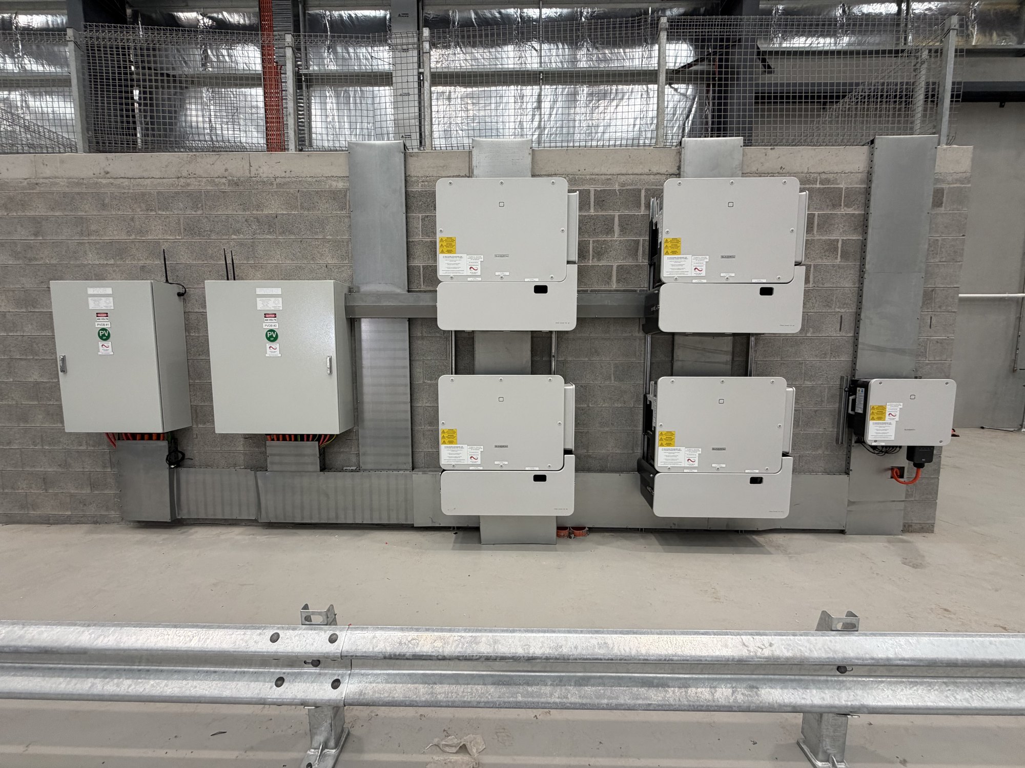 Bosch solar inverter and switchboard wall — ATI install
